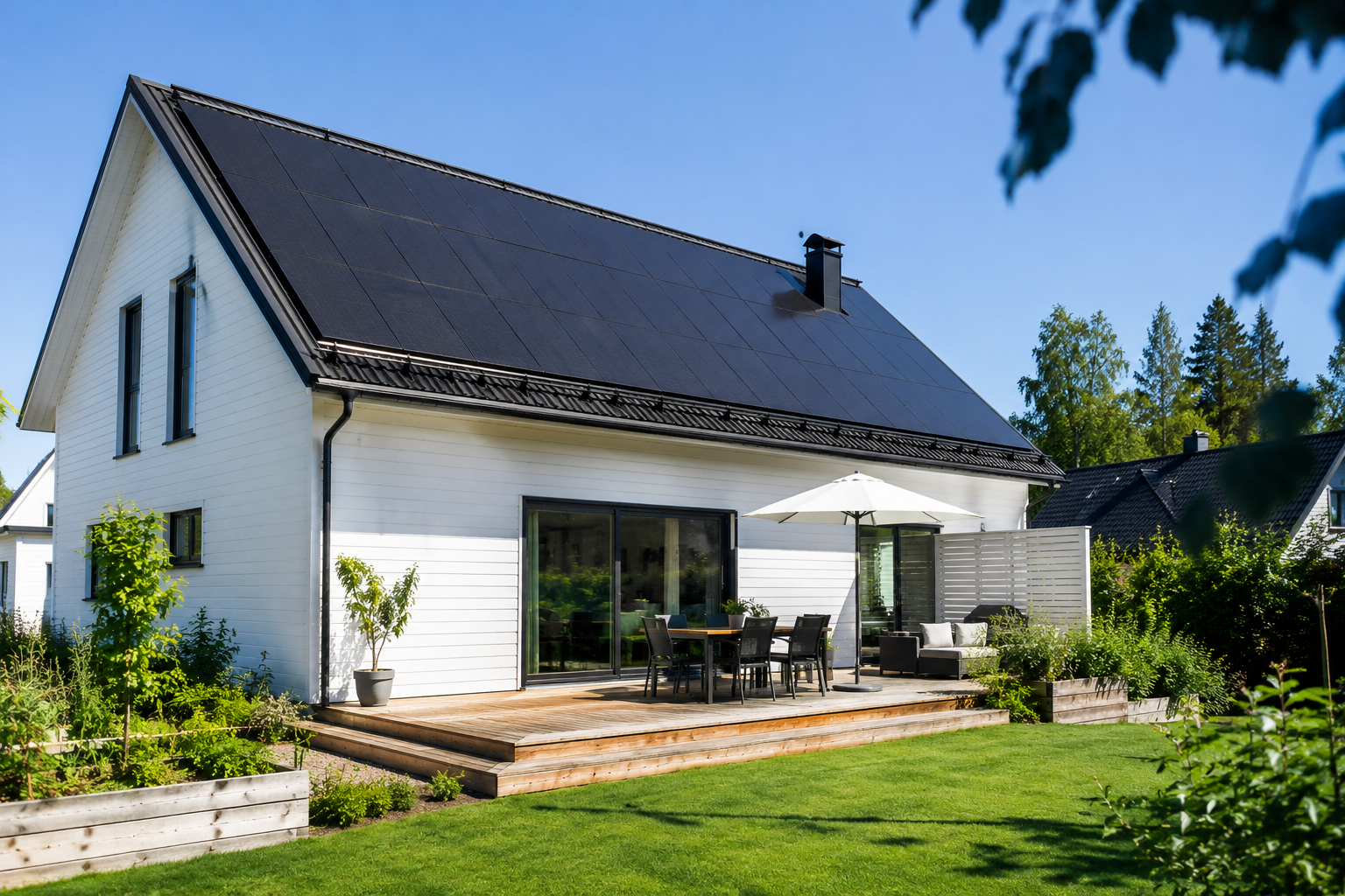 hus med solceller